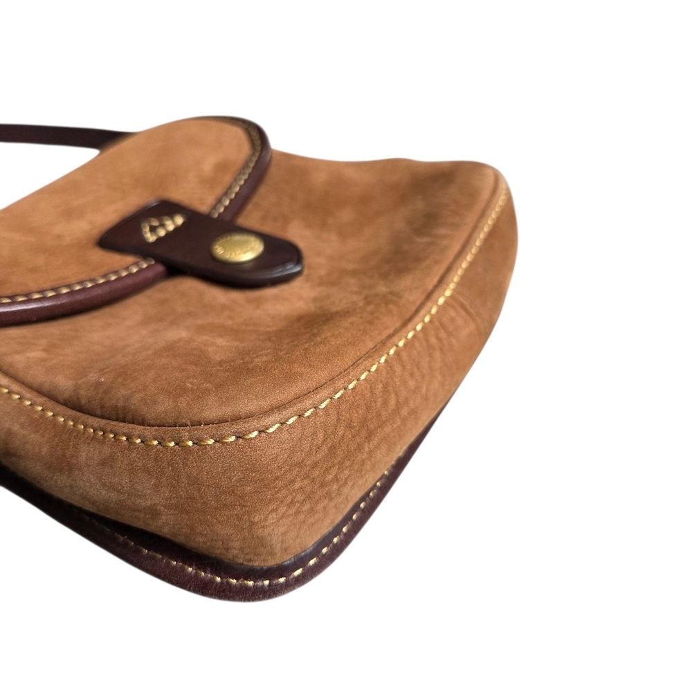 Dooney & Bourke Caramel Chocolate Suede Flap Crossbody Bag - Picture 7 of 16